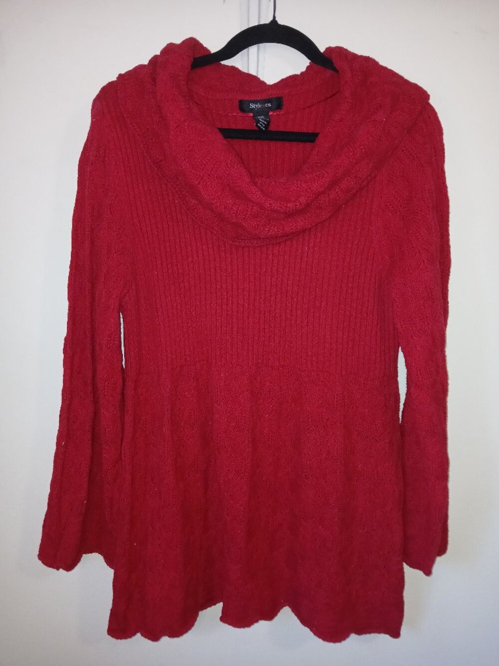 STYLE & CO COWL NECK RED SWEATER XXL
